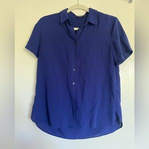 UNIQLO Short Sleeve Collar Shirt in Royal / Cobalt Blue